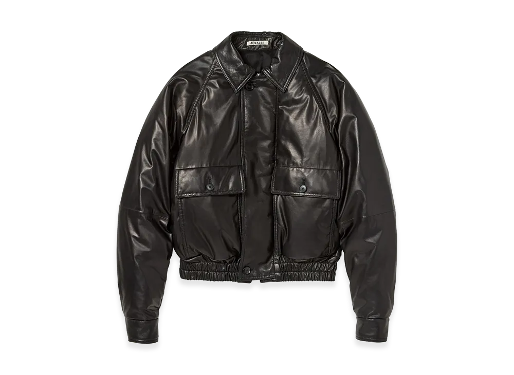 AURALEE Women's Fine Calf Leather Down Blouson "Black"
