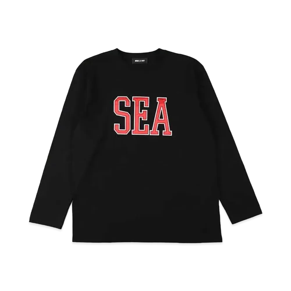 WIND AND SEA Satin Patch L/S Tee "Black"