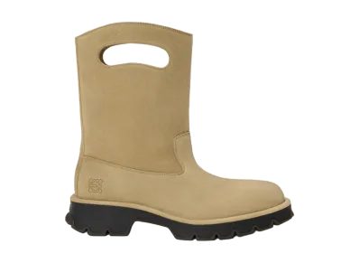 LOEWE Bobby Boot in Waxed Split Calfskin "Sahara"