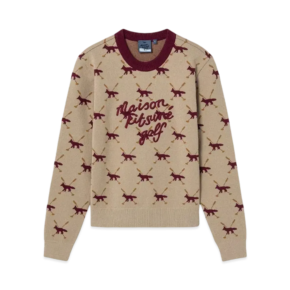 Maison Kitsune Profile Fox Monogram Pullover Sweater "Beige"