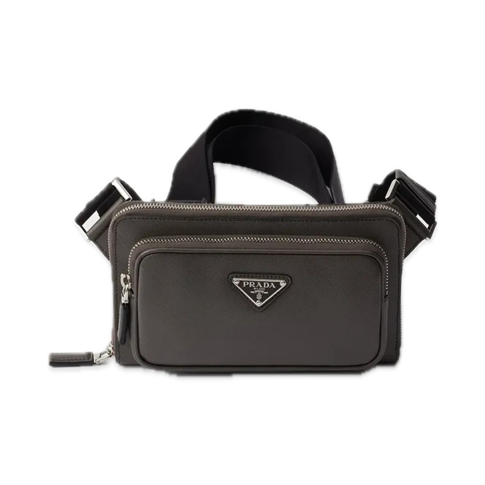 PRADA Saffiano Leather Belt Bag "Bamboo/Beige"