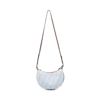 FENDI Women's Fendigraphy Mini Bag in FF Denim "Light Blue"