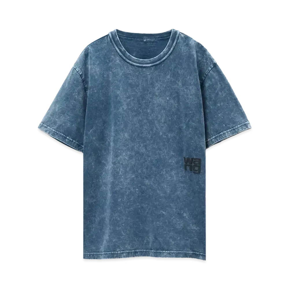 Alexander Wang Essential Logo Organic Cotton Short Sleeve T-Shirt "Acid Black Ice"