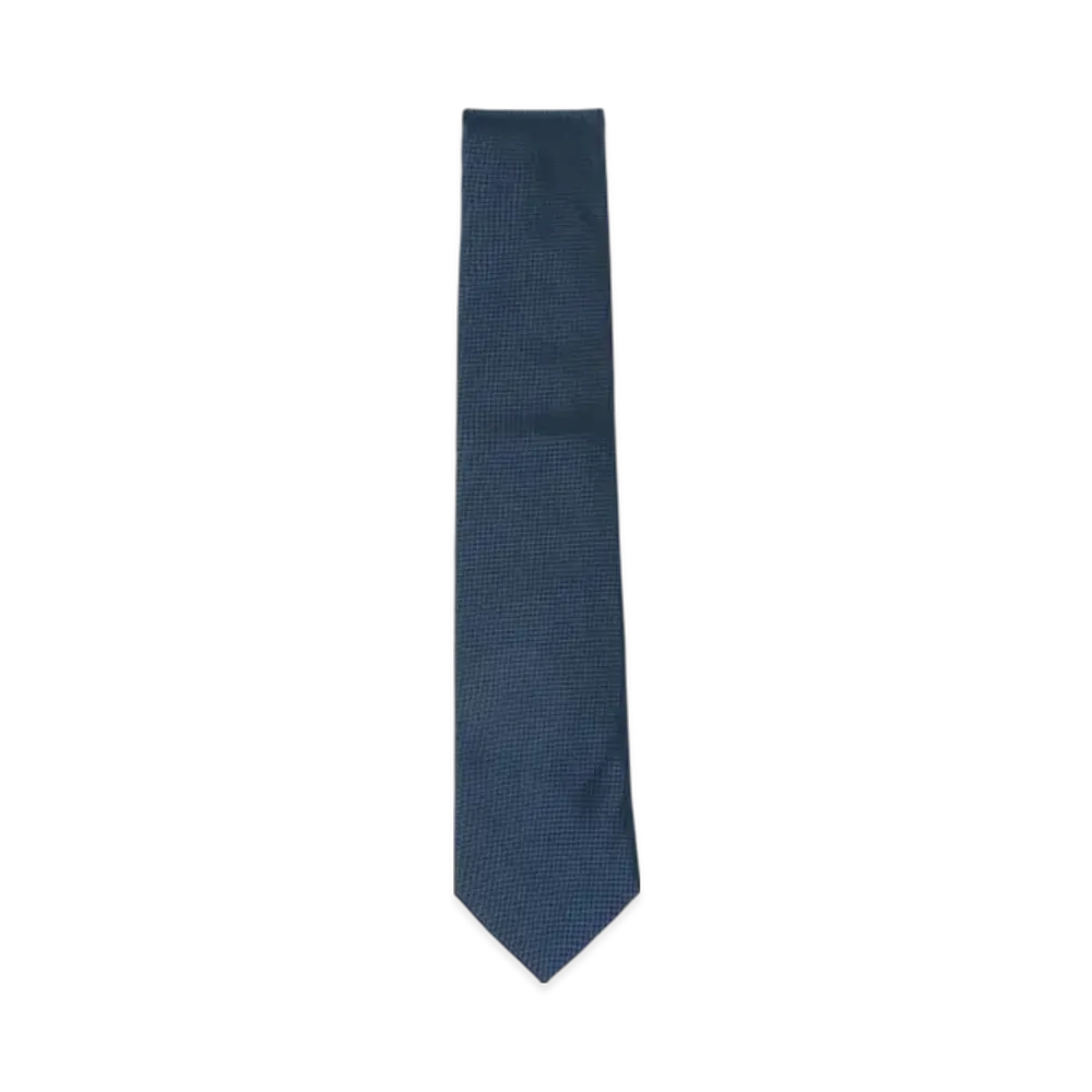 BEAMS Silk Solid Jacquard Tie "Navy"