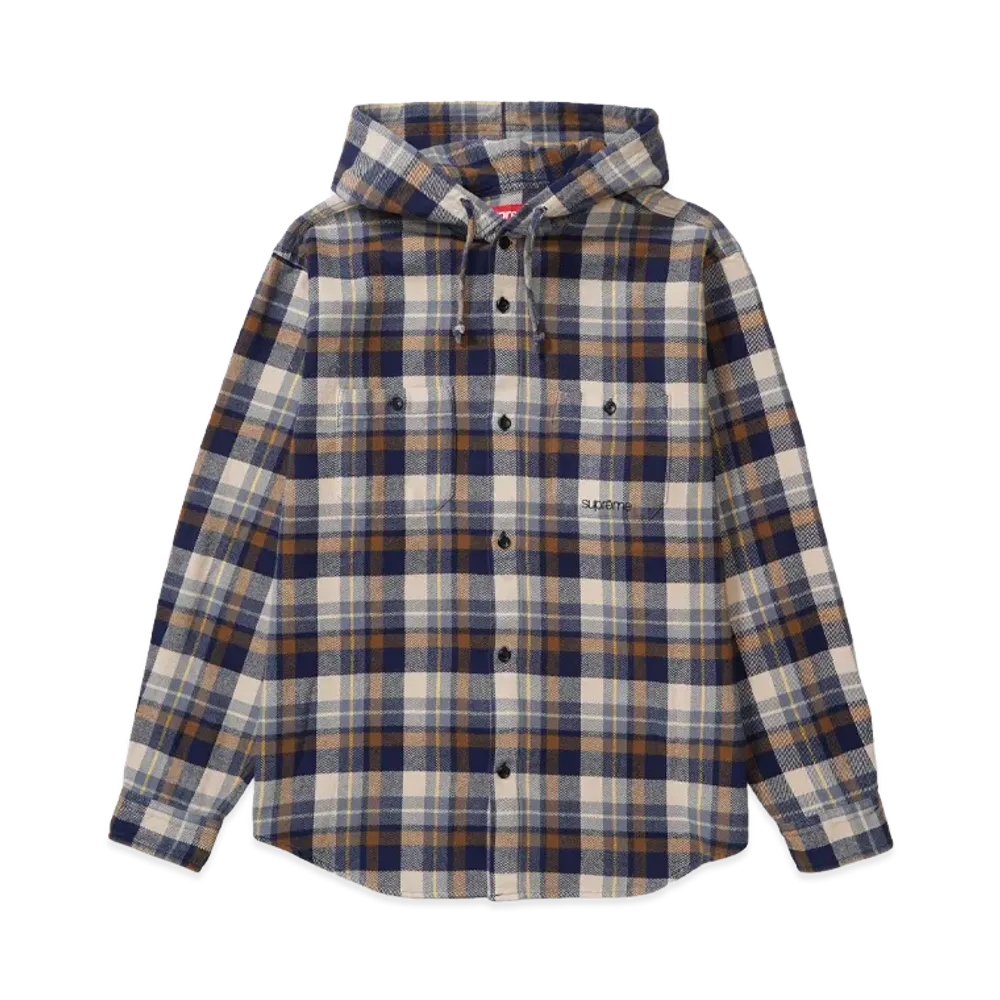 Supreme Hooded Flannel Shirt "Brown"