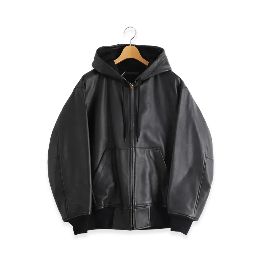 COMOLI Calfskin Zip Parka "Black"