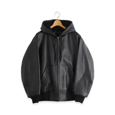 COMOLI Calfskin Zip Parka "Black"