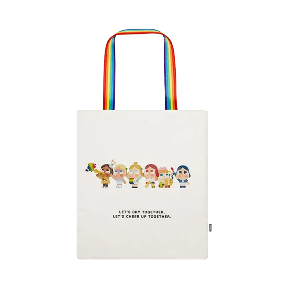 POP MART CRYBABY CHEER UP, BABY! Canvas Bag (White Ver.)