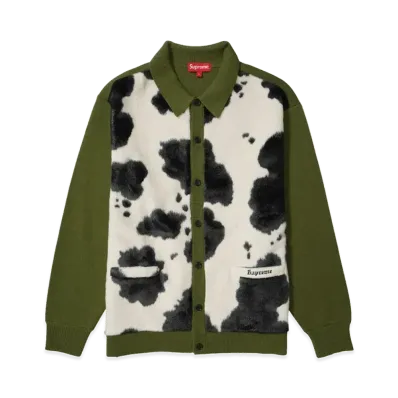 Supreme Cow Print Cardigan "Moss"
