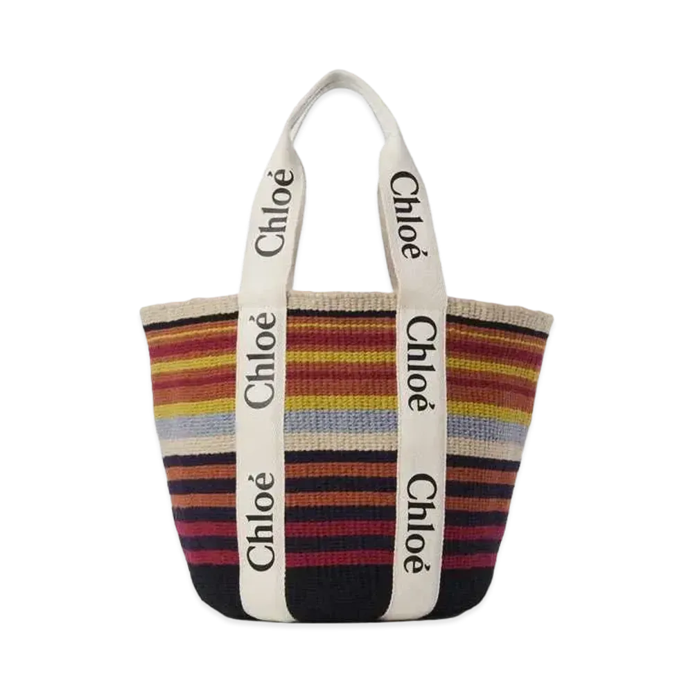 Chloe Large Woody Basket "White Multicolour"