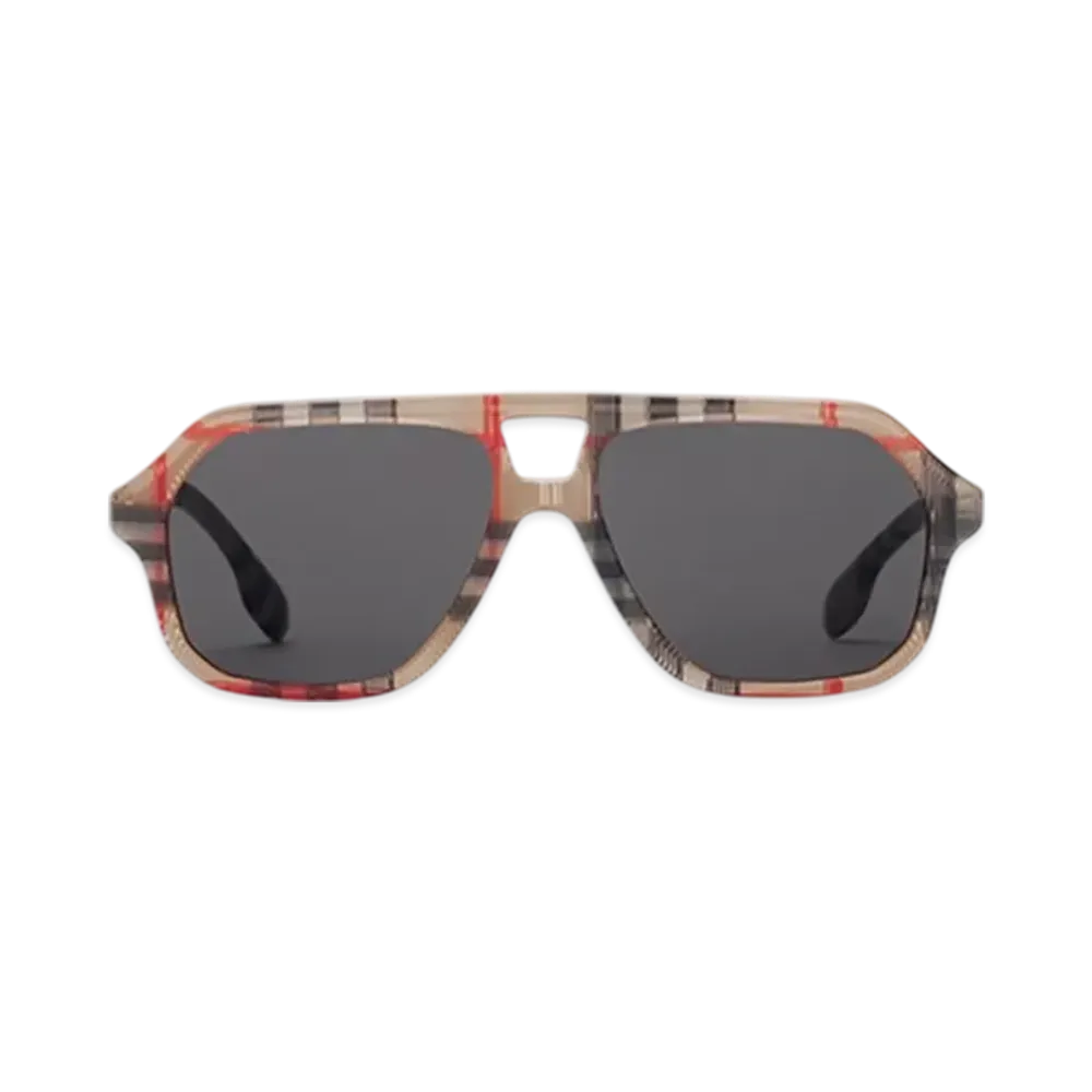 Burberry Check Pilot Sunglasses "Antique Yellow"