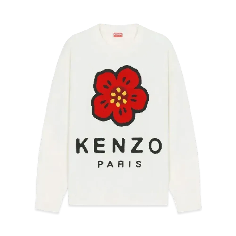 KENZO 'BOKE FLOWER' Merino Wool Jumper "Off White"