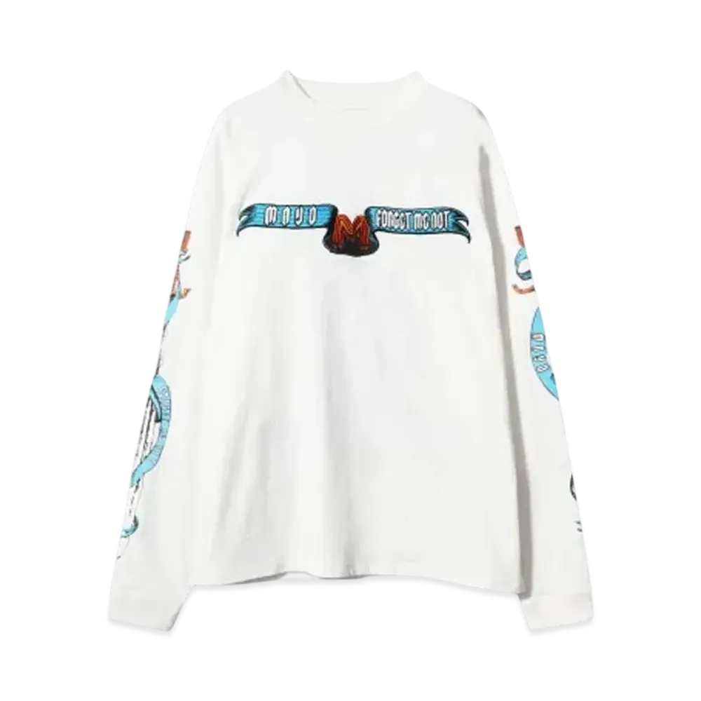 MAYO SKULL SWORD EMBROIDERY LONG SLEEVE TEE "WHITE"