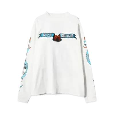 MAYO SKULL SWORD EMBROIDERY LONG SLEEVE TEE "WHITE"