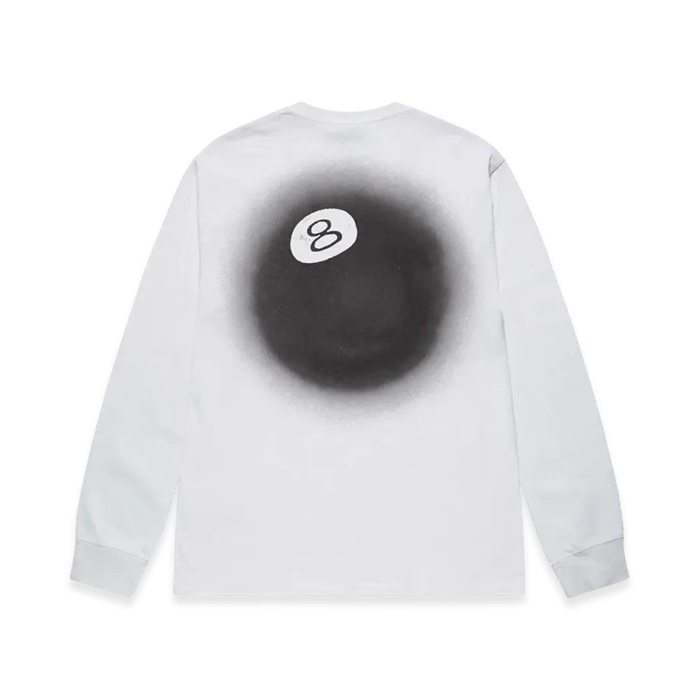 Stussy 8 Ball Fade LS Tee "White"