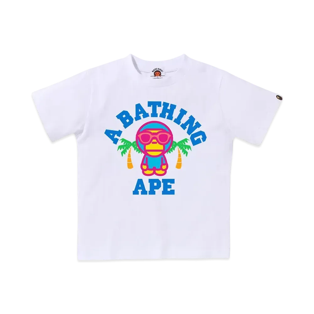A BATHING APE Colors Milo College Summer Tee "White"