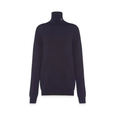 PRADA Women's Superfine Wool Turtleneck Sweater "Navy"
