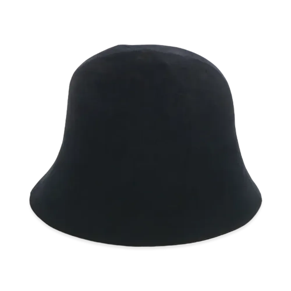 Yohji Yamamoto Y's RABBIT FUR VELOUR PATCHING BUCKET HAT "Black"