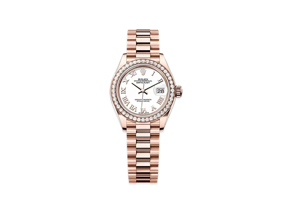 ROLEX Lady-Datejust 28mm Everose Gold Diamond 279135RBR "White"