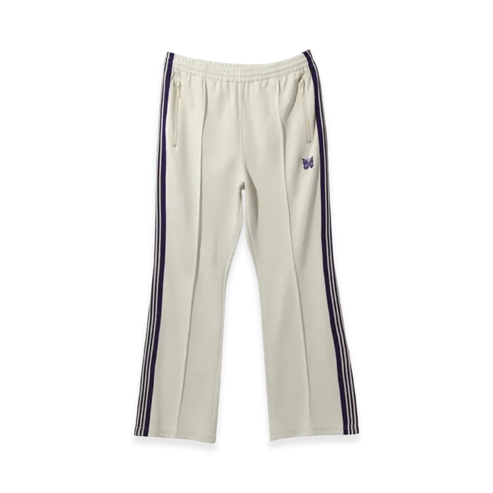 NEEDLES Boot-Cut Track Pants Poly Smooth "Ice White"