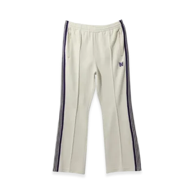 NEEDLES Boot-Cut Track Pants Poly Smooth "Ice White"