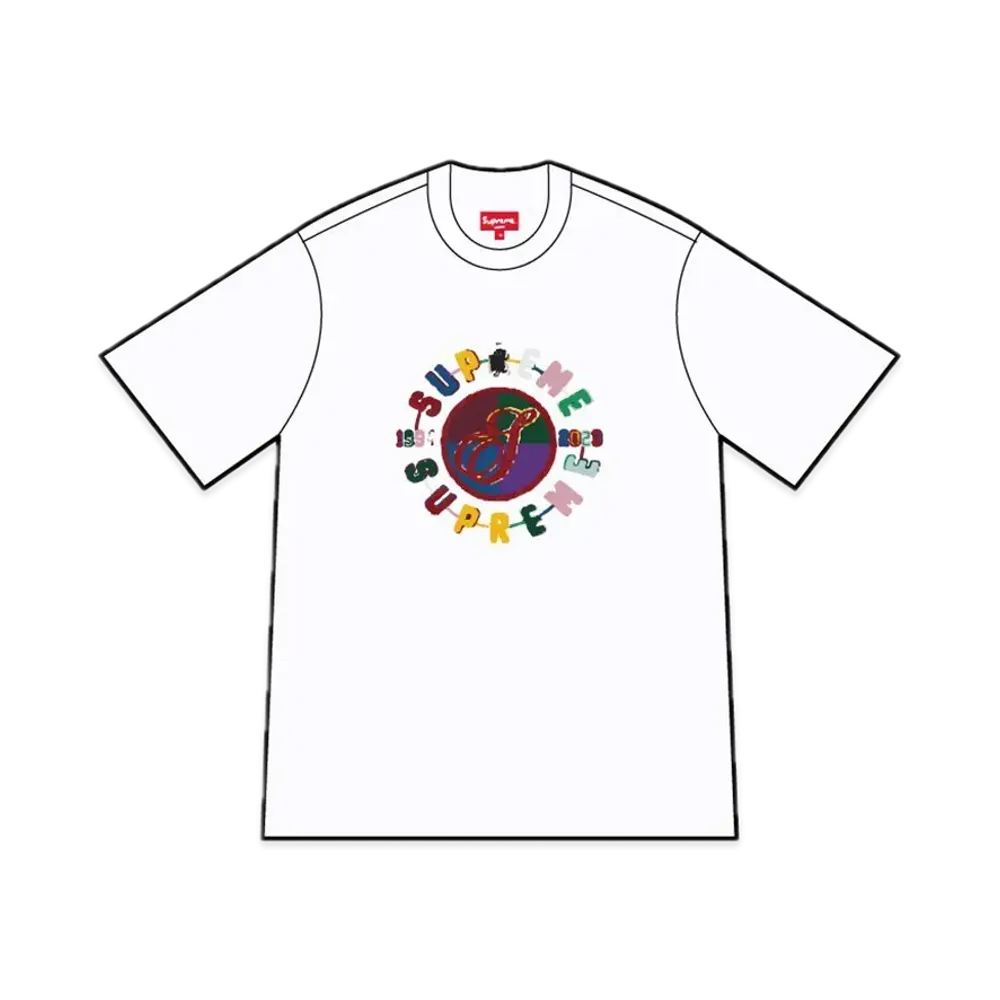 Supreme Chenille Crest S/S Top "White"