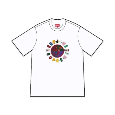 Supreme Chenille Crest S/S Top "White"