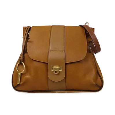 Chloe LEXA Leather Shoulder Bag "Brown"
