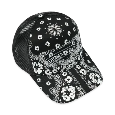 DENIM TEARS Cotton Wreath Paisley ADG Stamp Cap "Black"