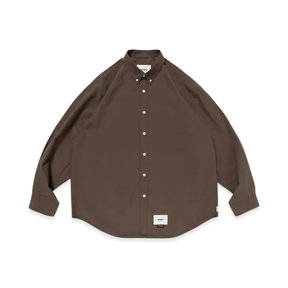WTAPS BD 04 / LS / NYCO. Broadcloth. CORDURA. OF "Brown"
