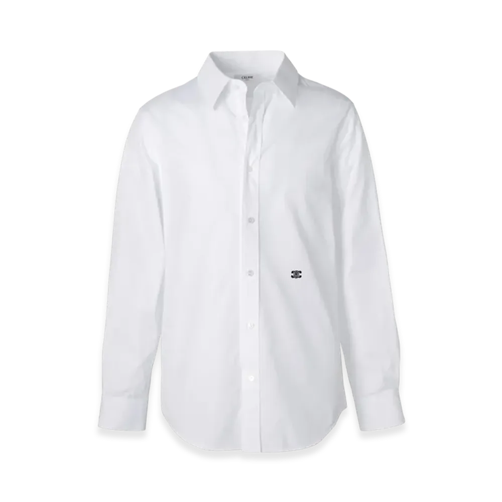 CELINE Loose Shirt In Cotton Poplin "White"