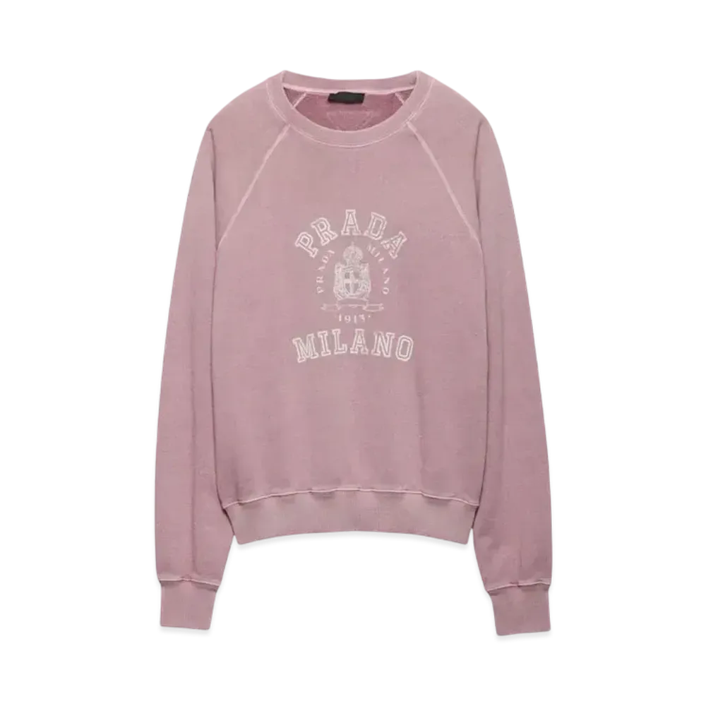 PRADA Men's Cotton Fleece Sweatshirt "Purple/White"