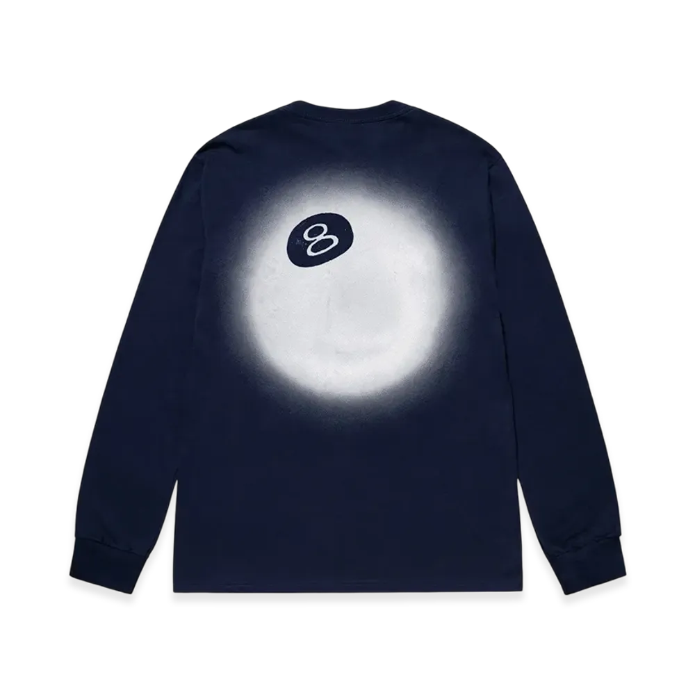 Stussy 8 Ball Fade LS Tee "Navy"
