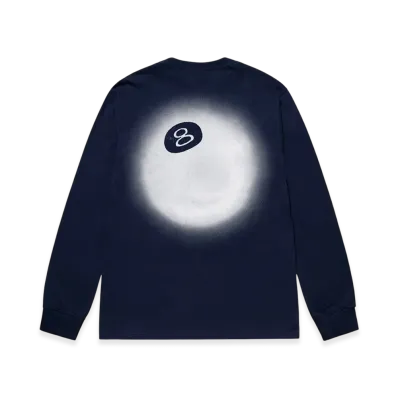 Stussy 8 Ball Fade LS Tee "Navy"