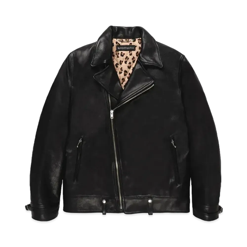 WACKO MARIA Leather Double Riders Jacket "Black"
