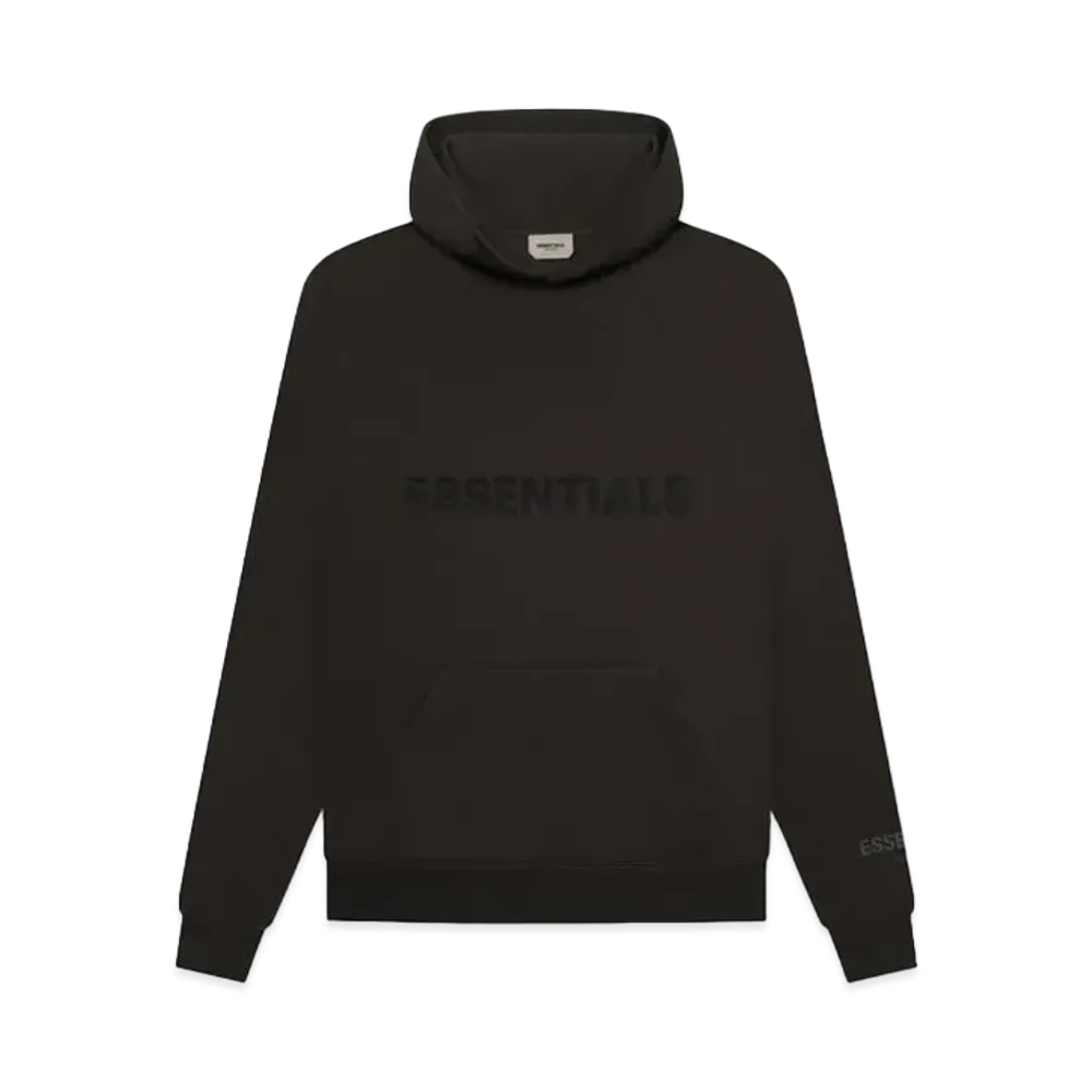 FEAR OF GOD ESSENTIALS 3D Silicon Applique Pullover Hoodie "Black"