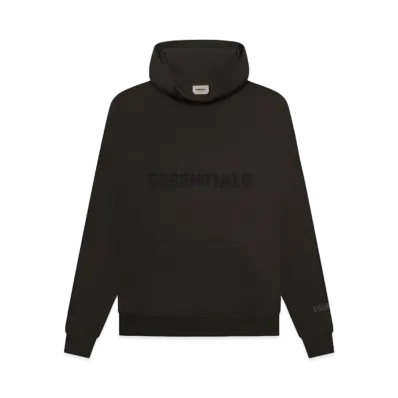 FEAR OF GOD ESSENTIALS 3D Silicon Applique Pullover Hoodie "Black"