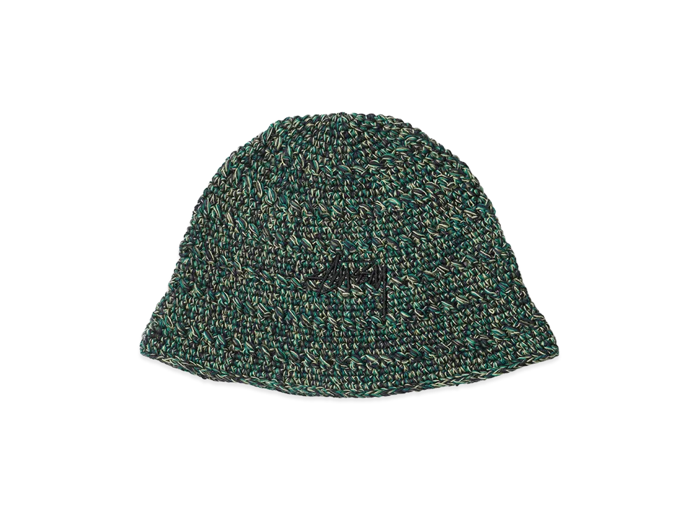 Stussy Hemp Stock Knit Bucket Hat "Multi Green"