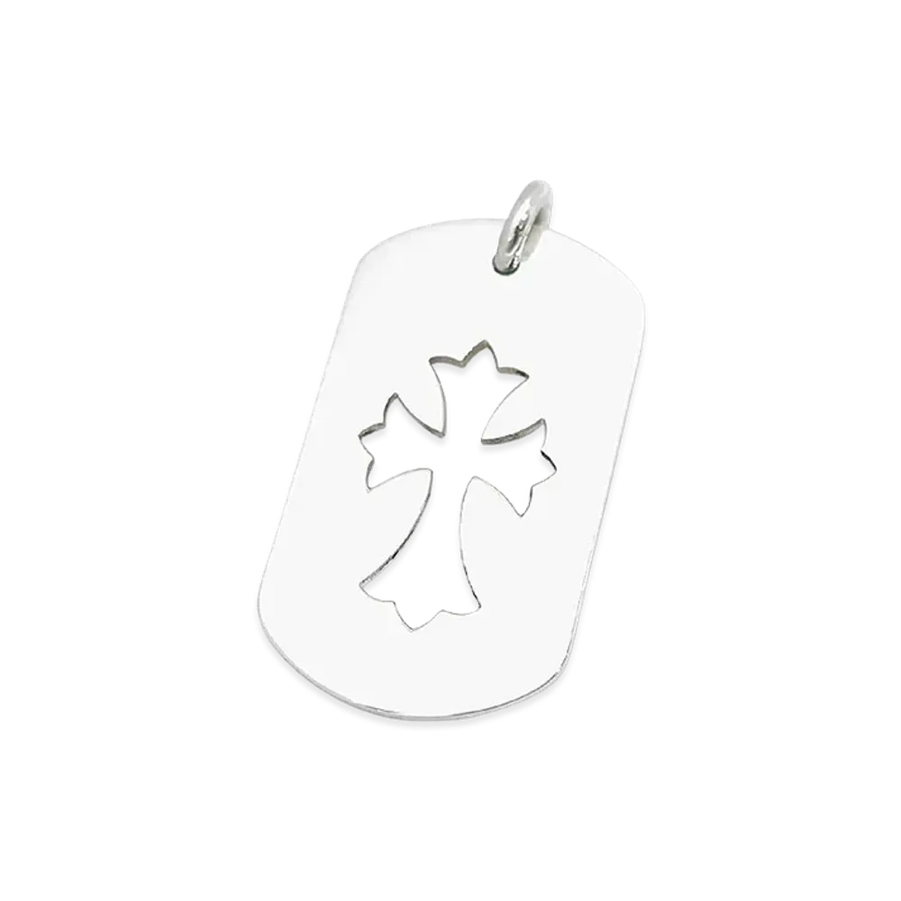 Chrome Hearts Cut Out CH Cross Dog Tag "Silver"