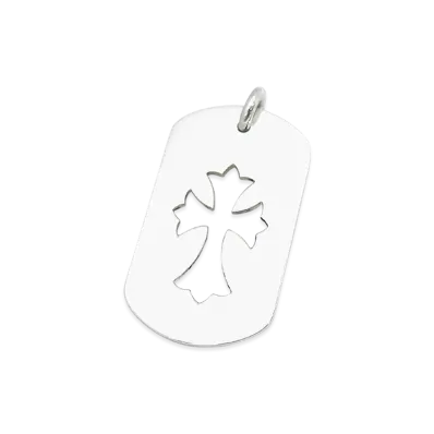 Chrome Hearts Cut Out CH Cross Dog Tag "Silver"