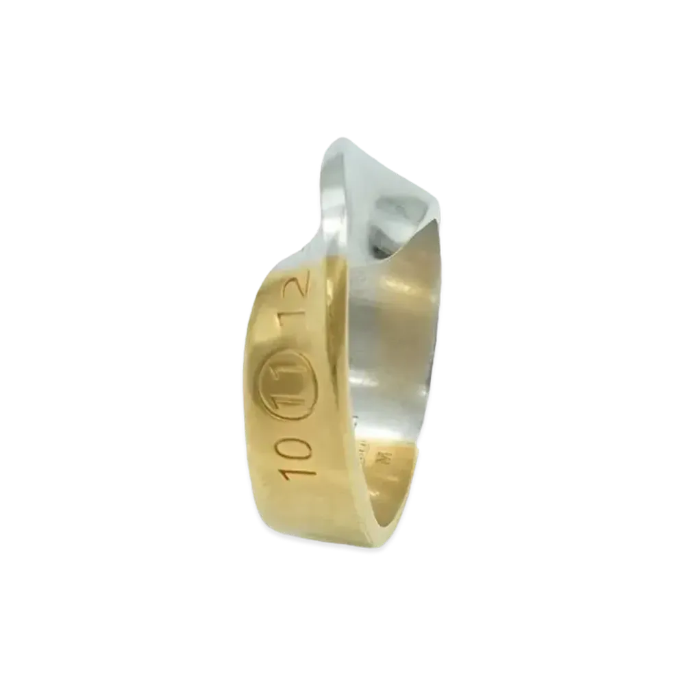Maison Margiela RING "Palladio burattato/Yellow gold burattato"