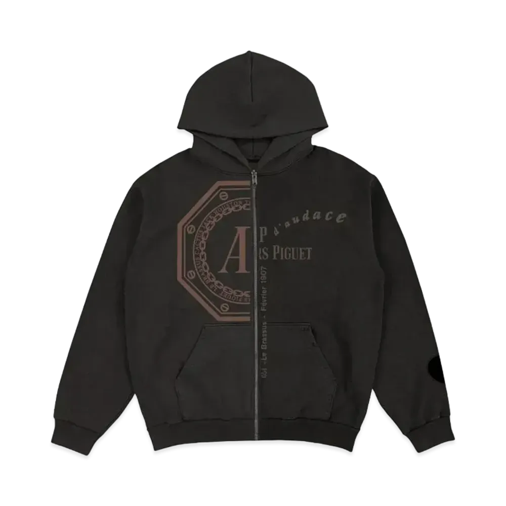 Travis Scott Cactus Jack x AP Split Logo Zip Up Hoodie "Black"