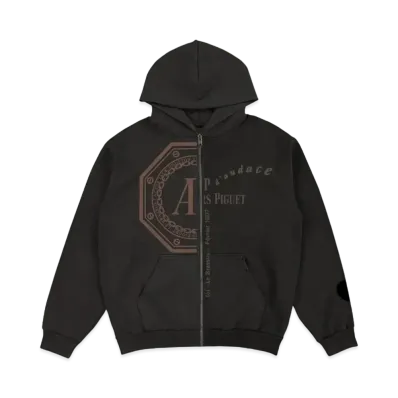Travis Scott Cactus Jack x AP Split Logo Zip Up Hoodie "Black"