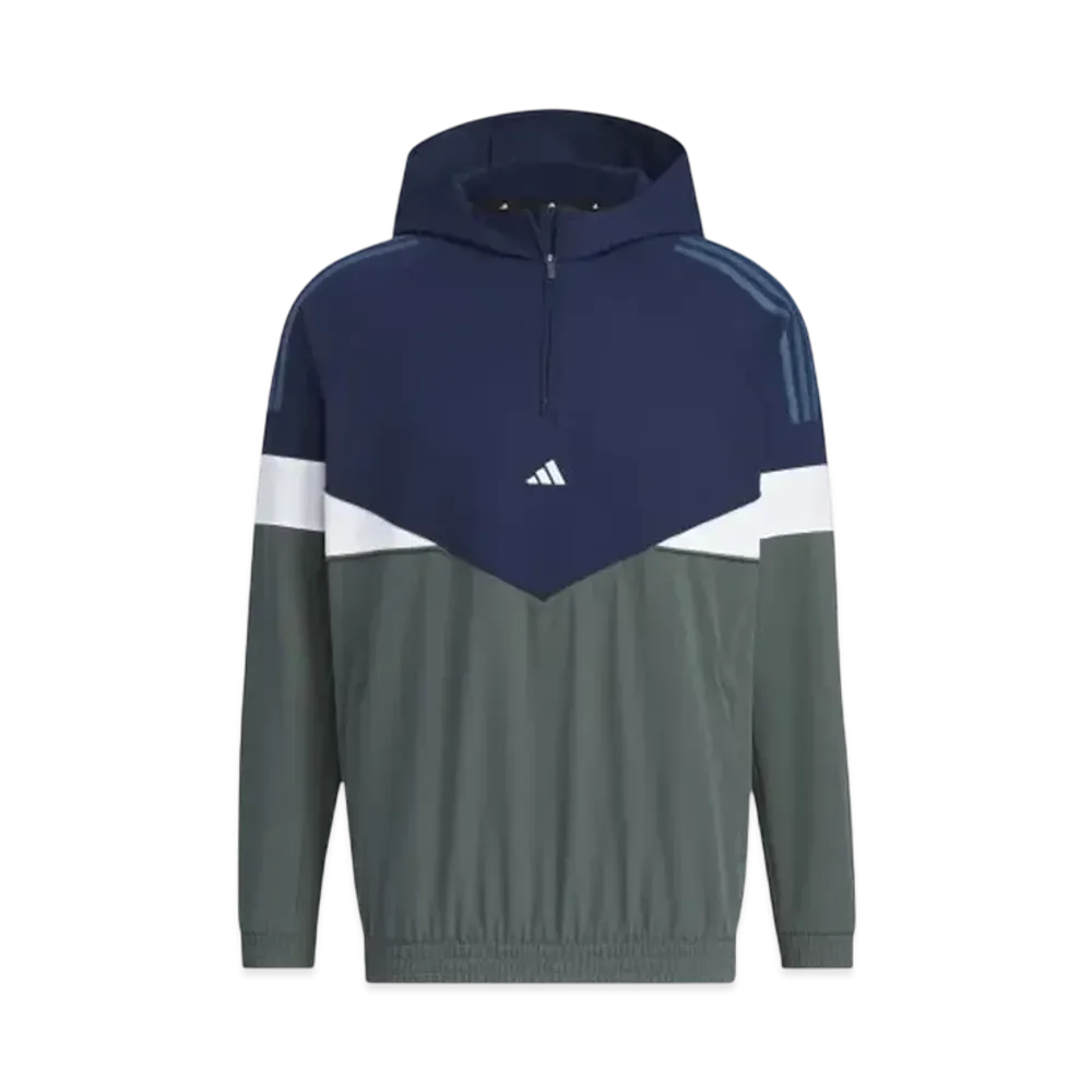 adidas Twist Weave Archive Design Side Zip Half Zip Long Sleeve Hoodie "Collegiate Navy/Legend Ivy"