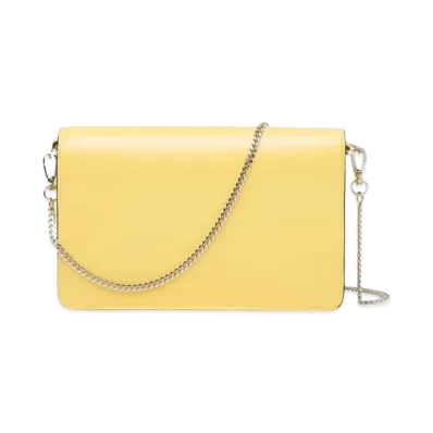 PRADA Brushed Leather Shoulder Bag Yellow