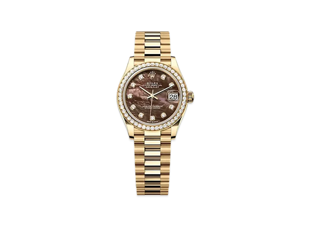 ROLEX Datejust 31mm Yellow Gold Diamond 278288RBR "Black Mother-of-Pearl"