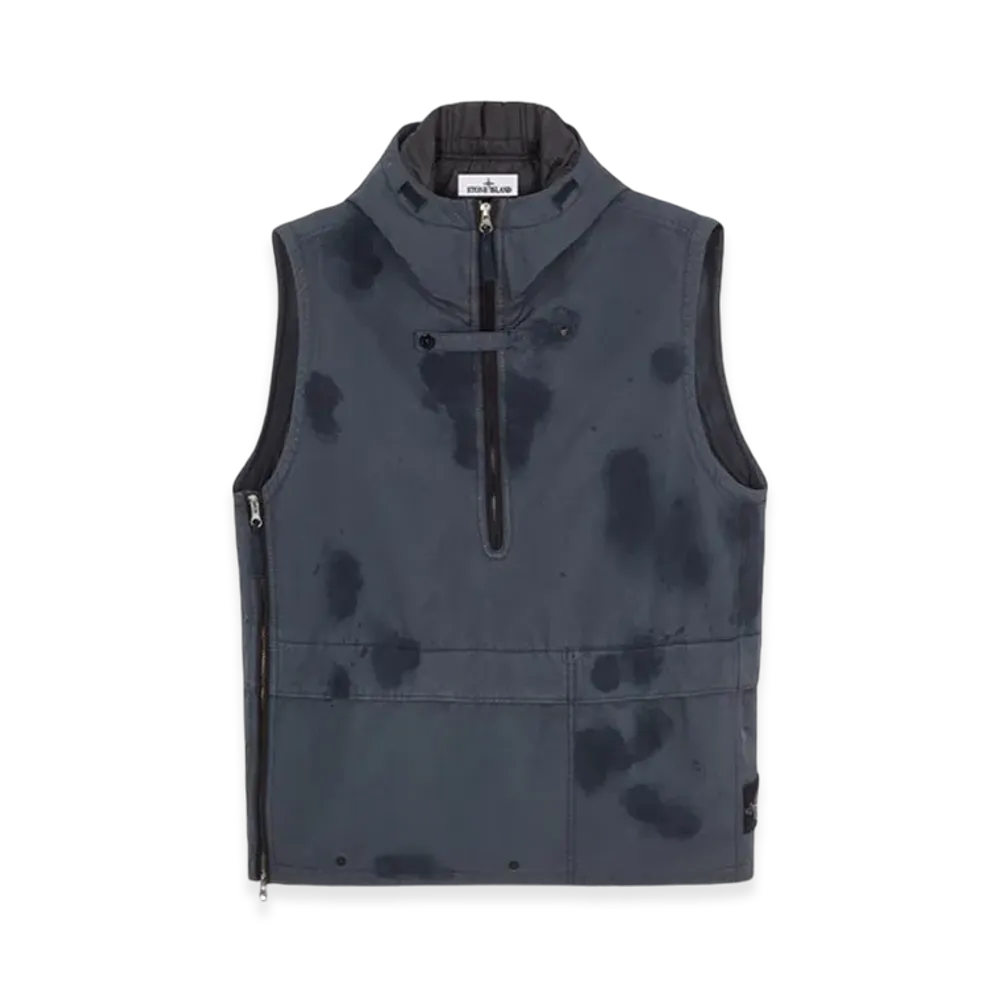 Stone Island G12E1 Hand Colouring On David-TC with Primaloft Insulation Technology Half Zip Up Hooded Vest - 23FW "Lead"