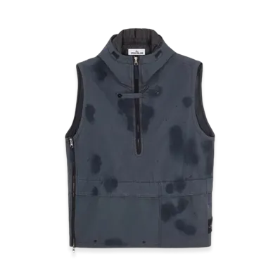 Stone Island G12E1 Hand Colouring On David-TC with Primaloft Insulation Technology Half Zip Up Hooded Vest - 23FW "Lead"