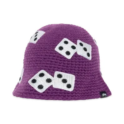 Stussy Bucket Hat Dice Knit "Purple"