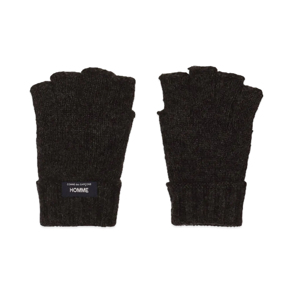 COMME des GARCONS HOMME Wool Acrylic Jersey Fulled Gloves "Top Charcoal"